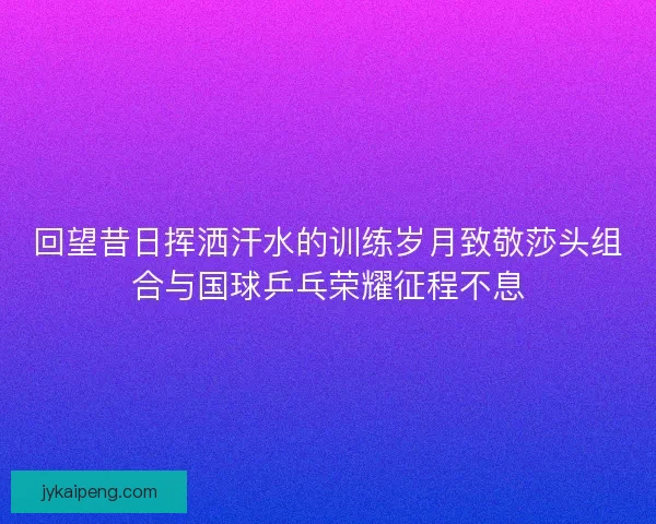 回望昔日挥洒汗水的训练岁月致敬莎头组合与国球乒乓荣耀征程不息